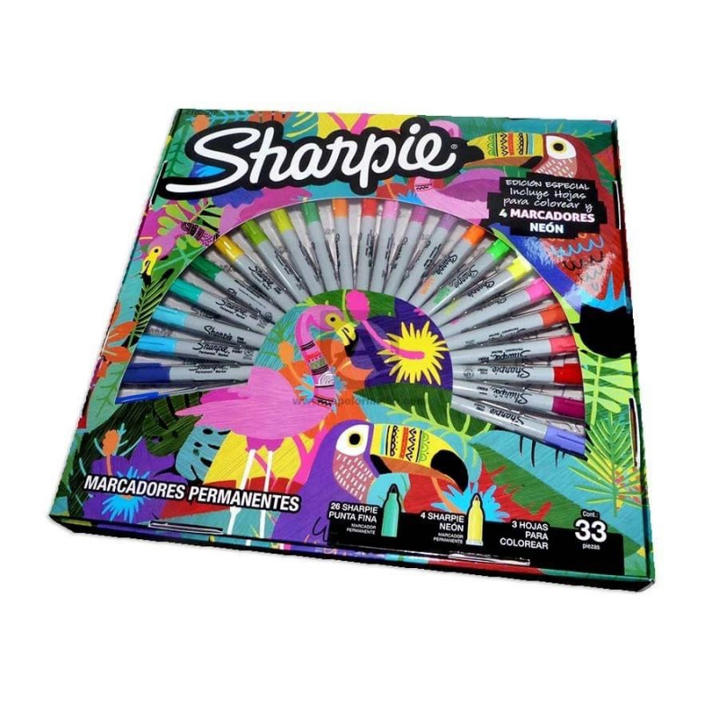 Sharpie Ruleta Tropical 33 piezas Edición Especial